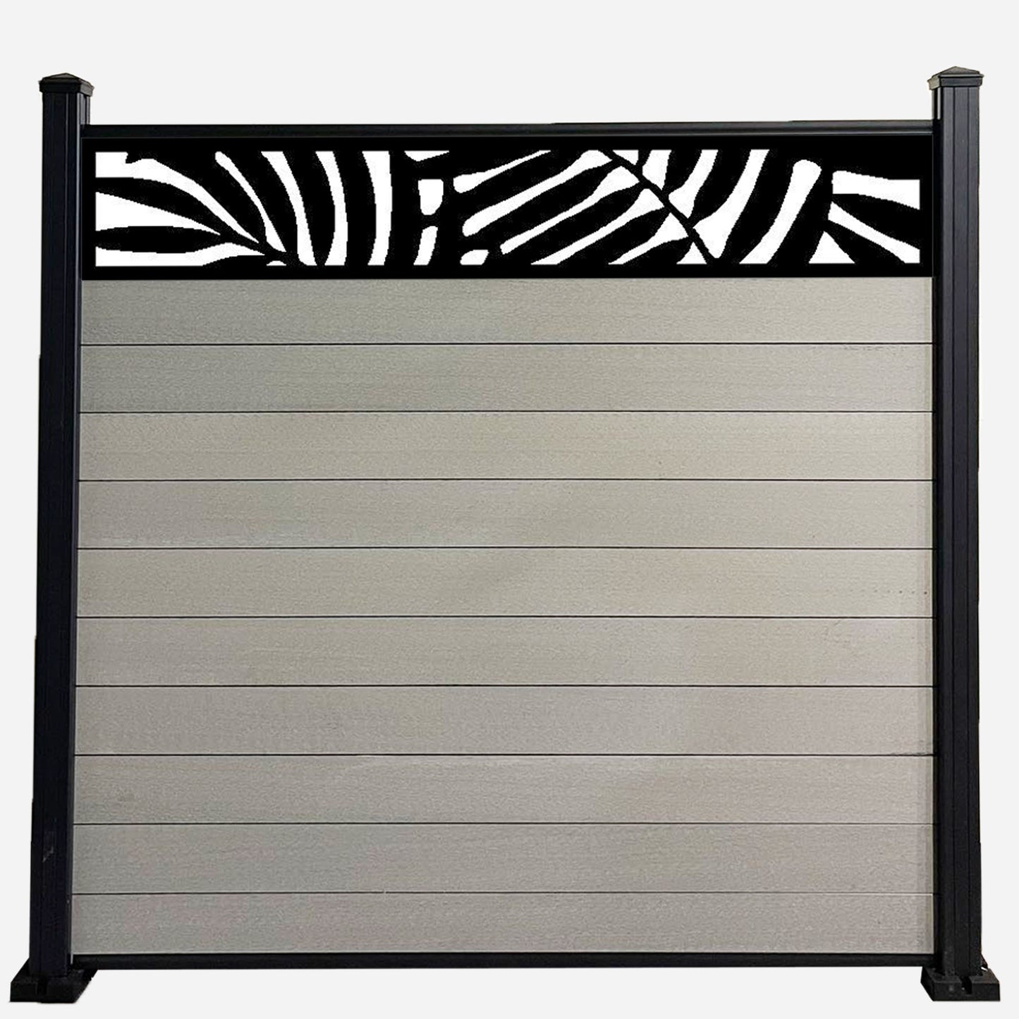 1.8m Fencing Top Screen in Black - 300mm (W) Leafy