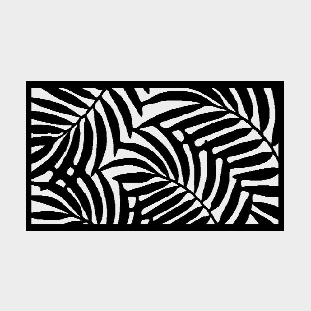 1.8m Fencing Wall Lattice Screen in Black - 900mm (W) Leafy