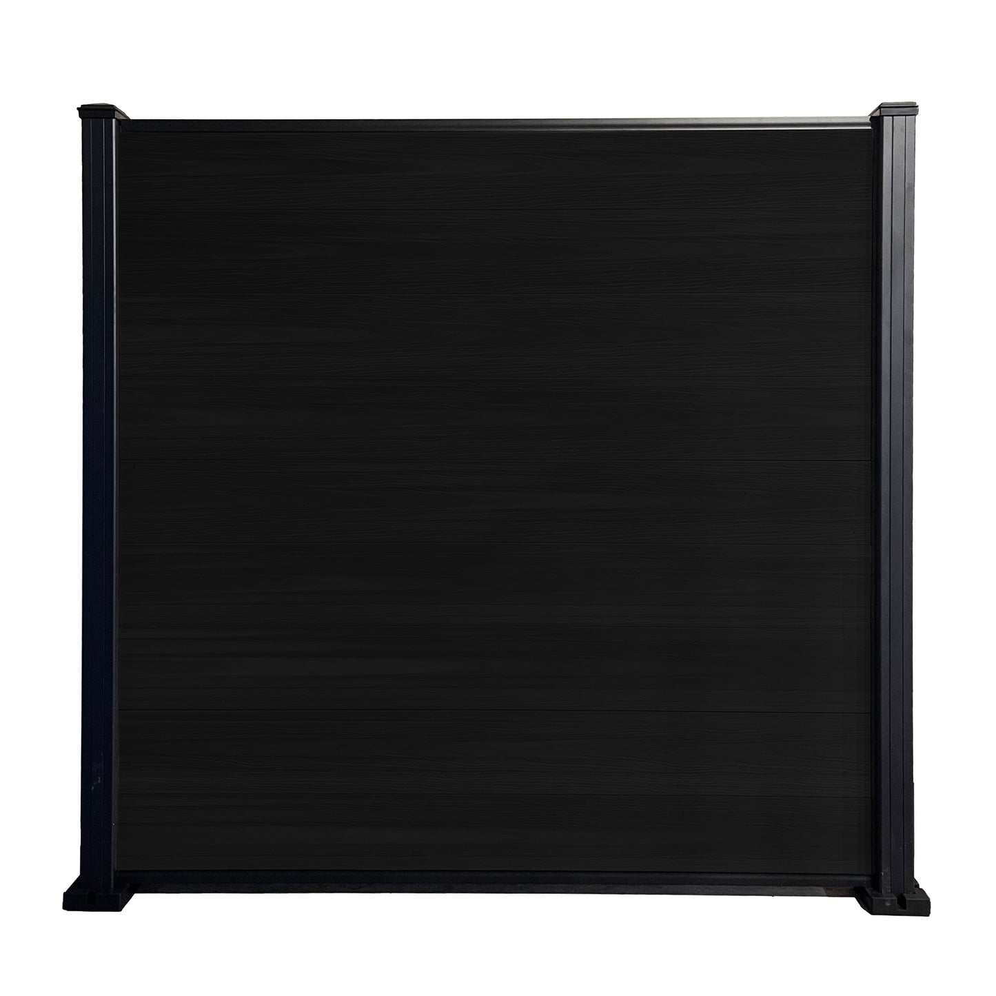 6ft(H) Composite Fencing Kit With Post - Woodgrain Finish Charcoal Black