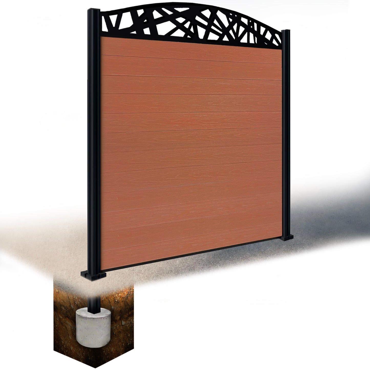 Composite Fence Kit - with Curved Laser Trellis