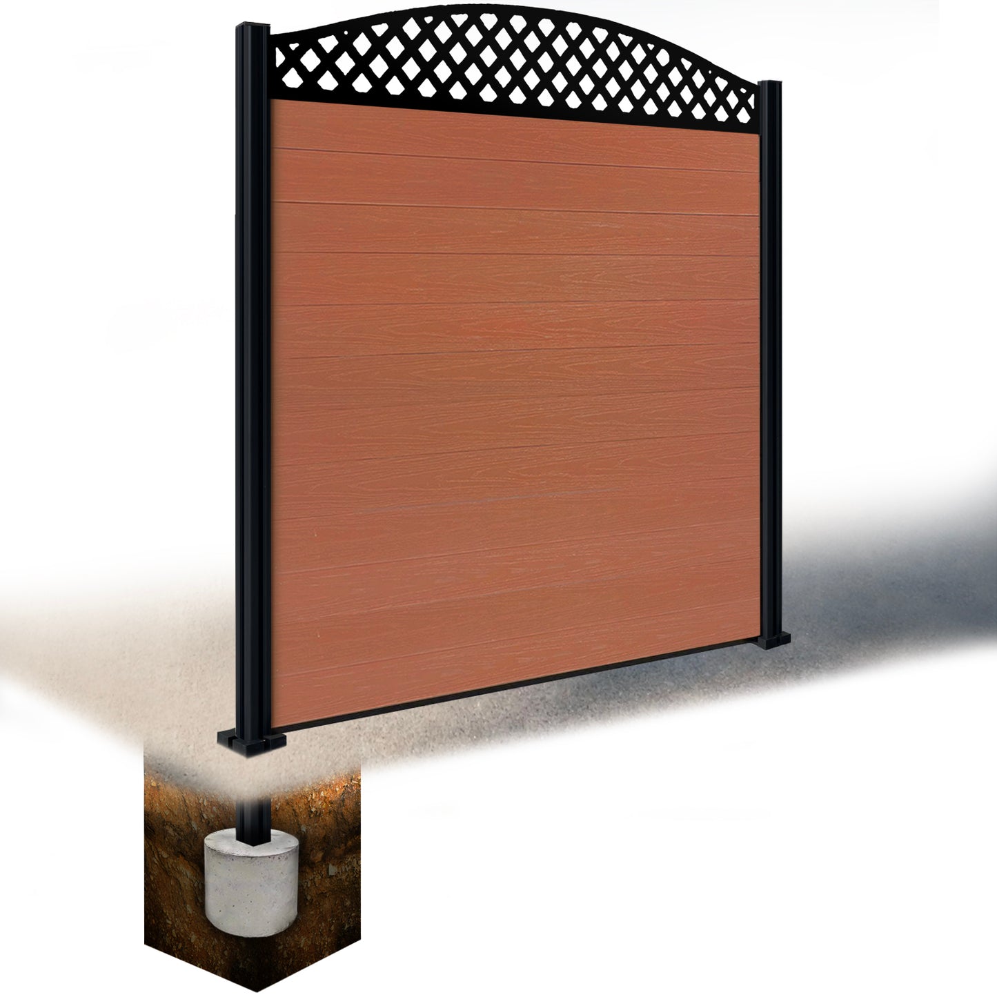 Composite Fence Kit - with Curved Wave Trellis