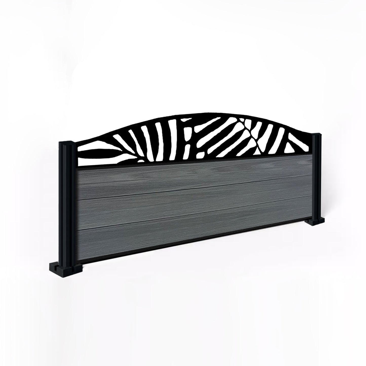 Composite Fence Kit - with Curved Leafy Trellis