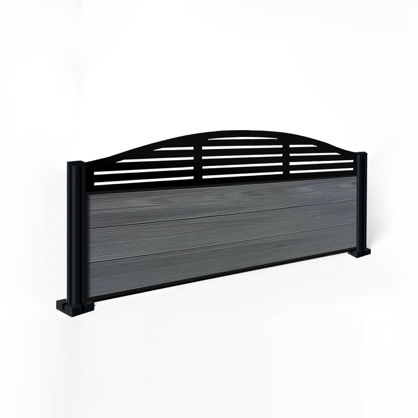 Composite Fence Kit - with Curved Slat Trellis