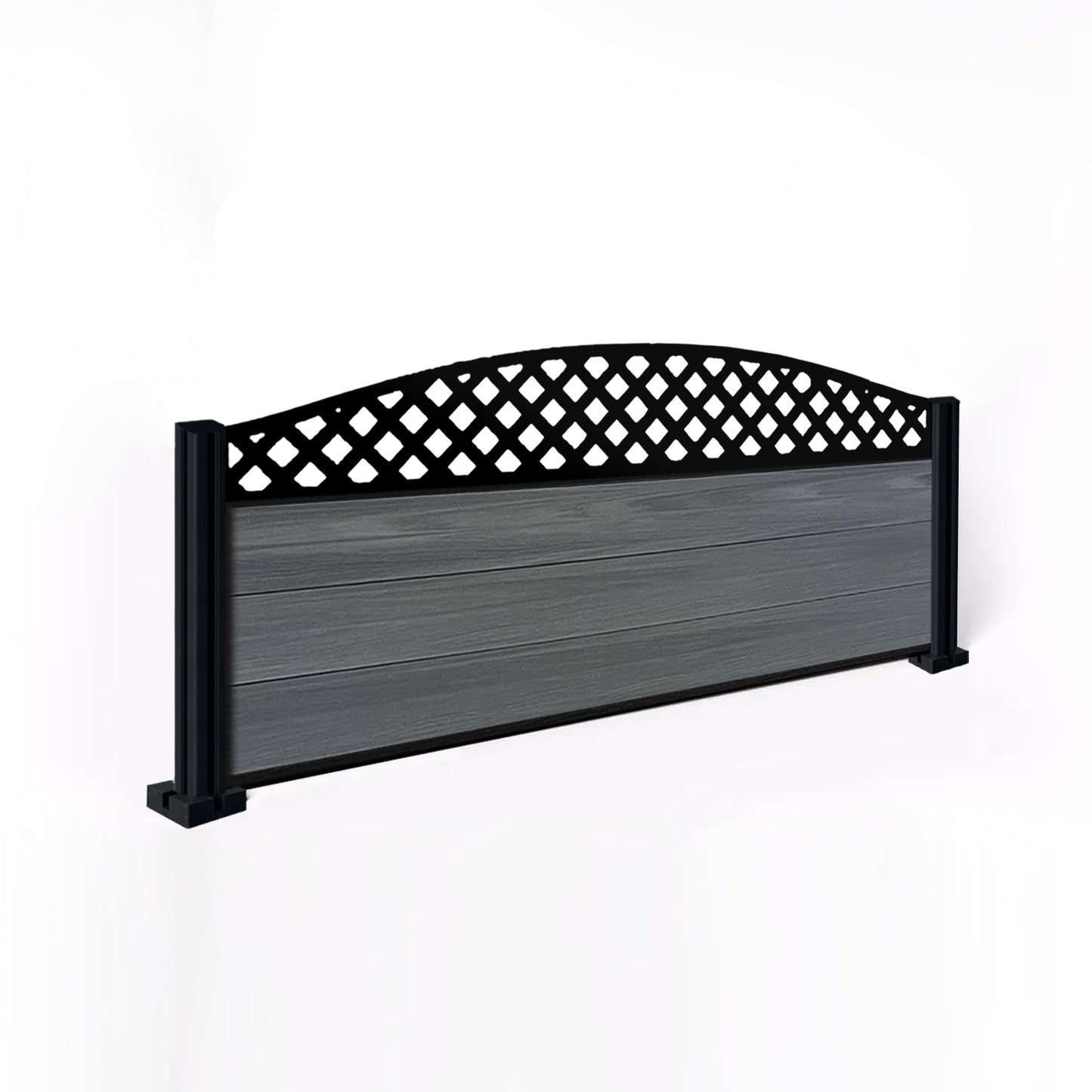 Composite Fence Kit - with Curved Wave Trellis