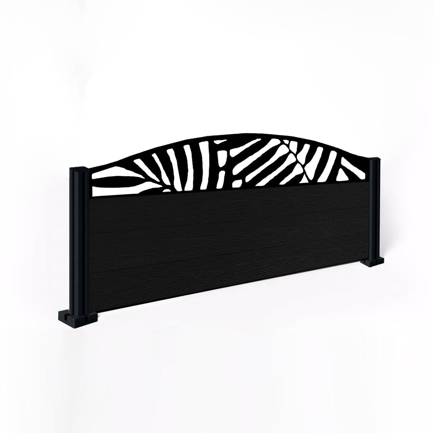 Composite Fence Kit - with Curved Leafy Trellis