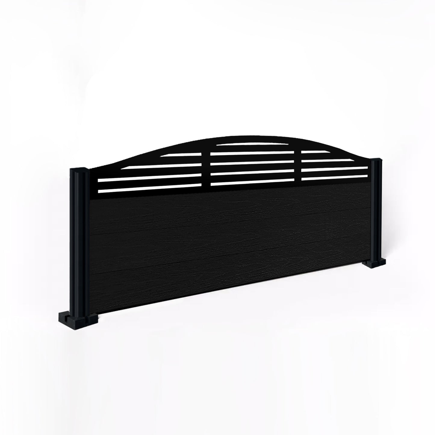 Composite Fence Kit - with Curved Slat Trellis