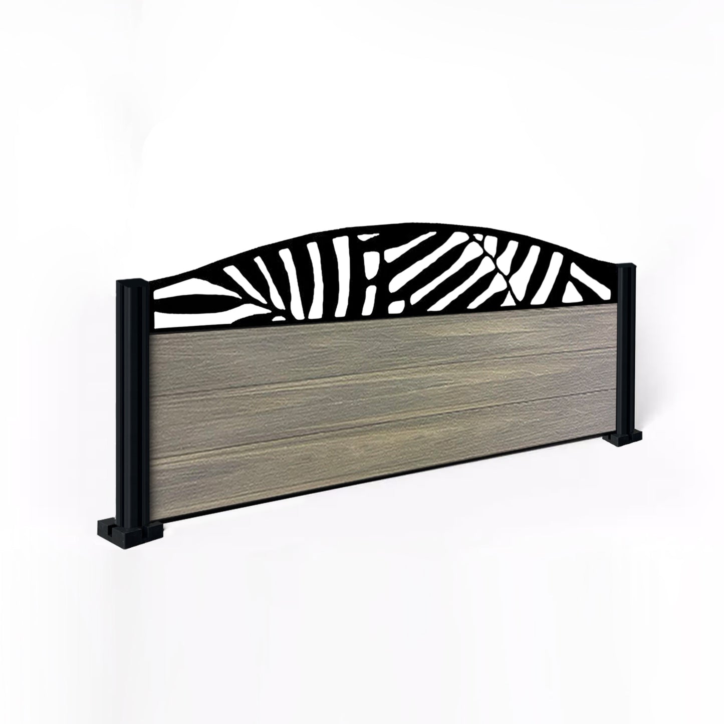 Composite Fence Kit - with Curved Leafy Trellis