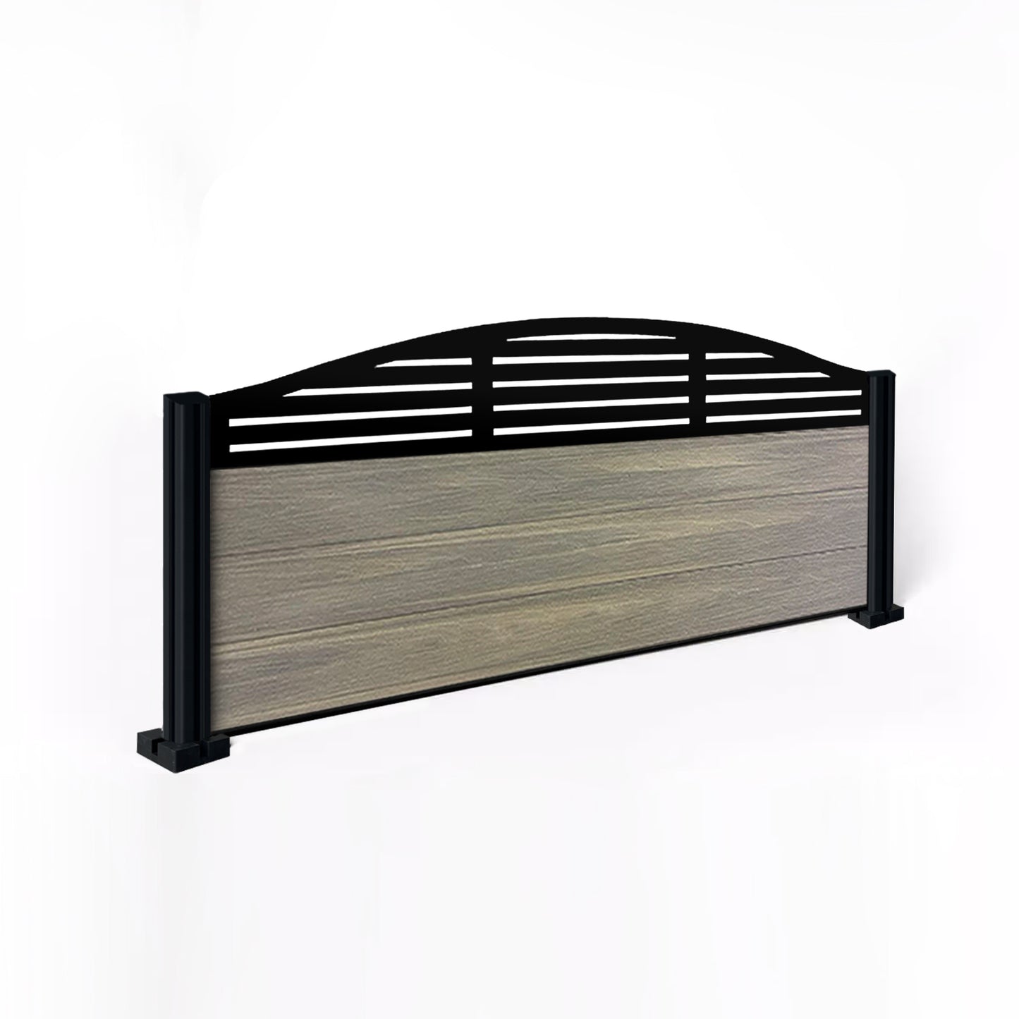 Composite Fence Kit - with Curved Slat Trellis