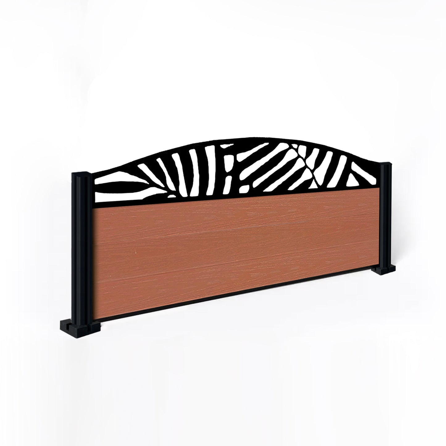 Composite Fence Kit - with Curved Leafy Trellis