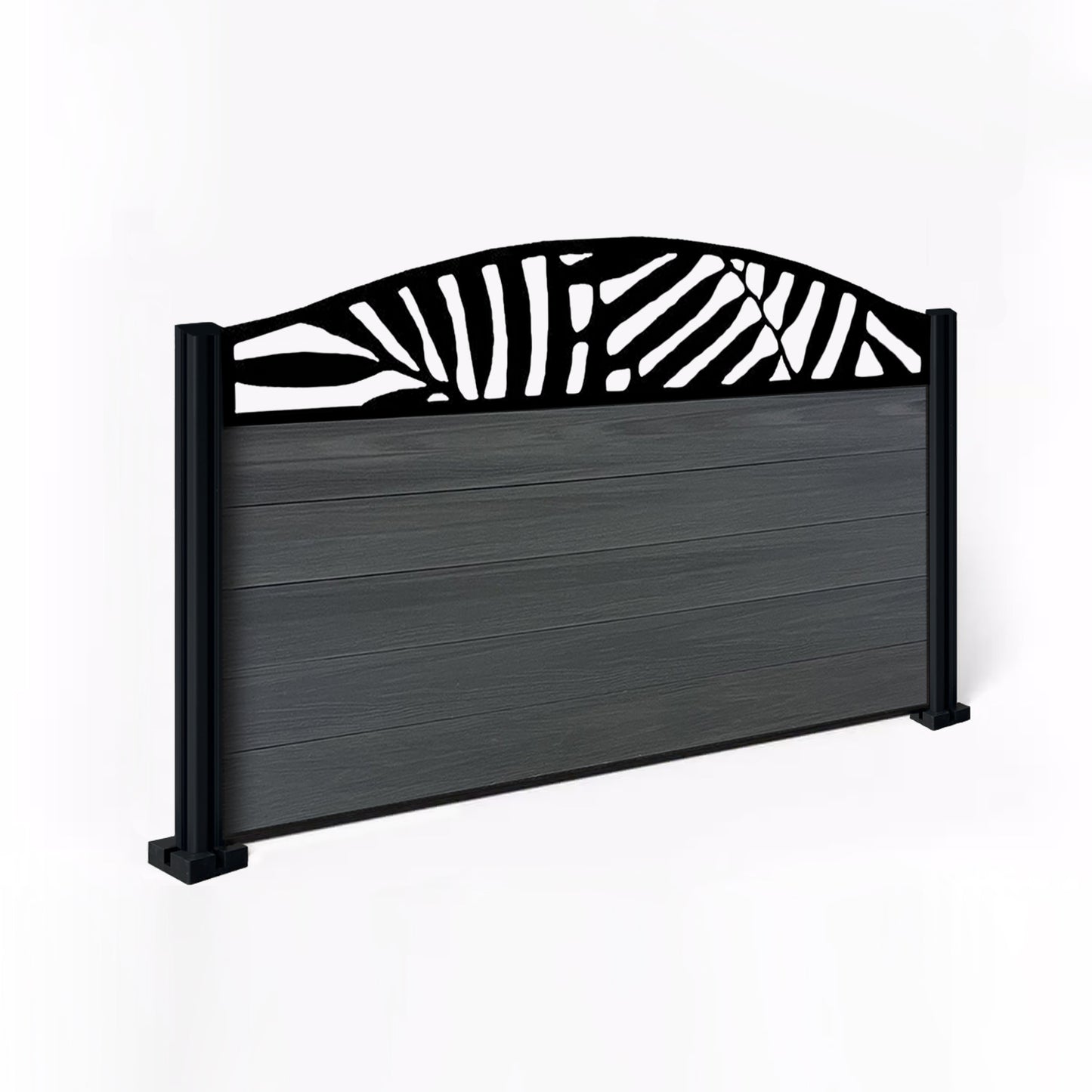 Composite Fence Kit - with Curved Leafy Trellis