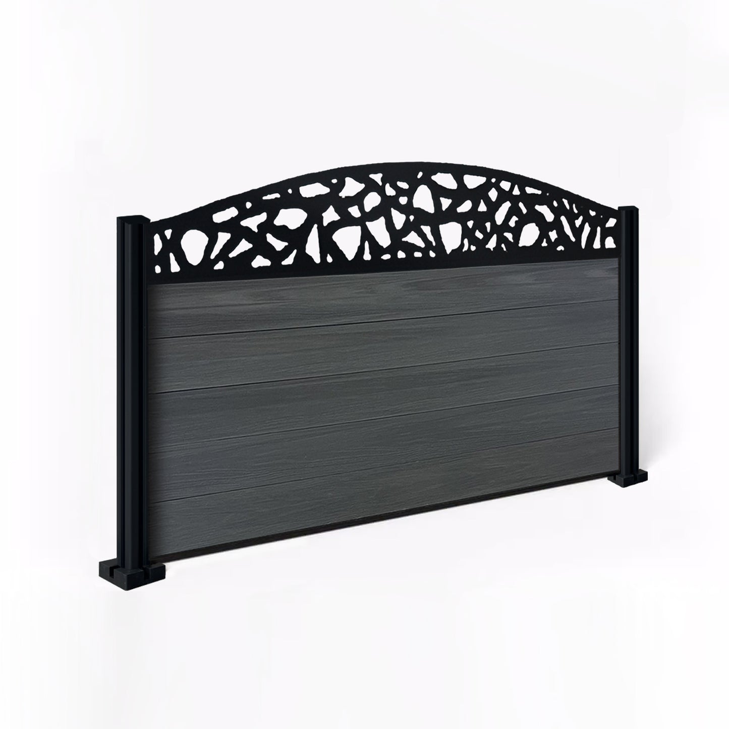 Composite Fence Kit - with Curved Pebble Trellis