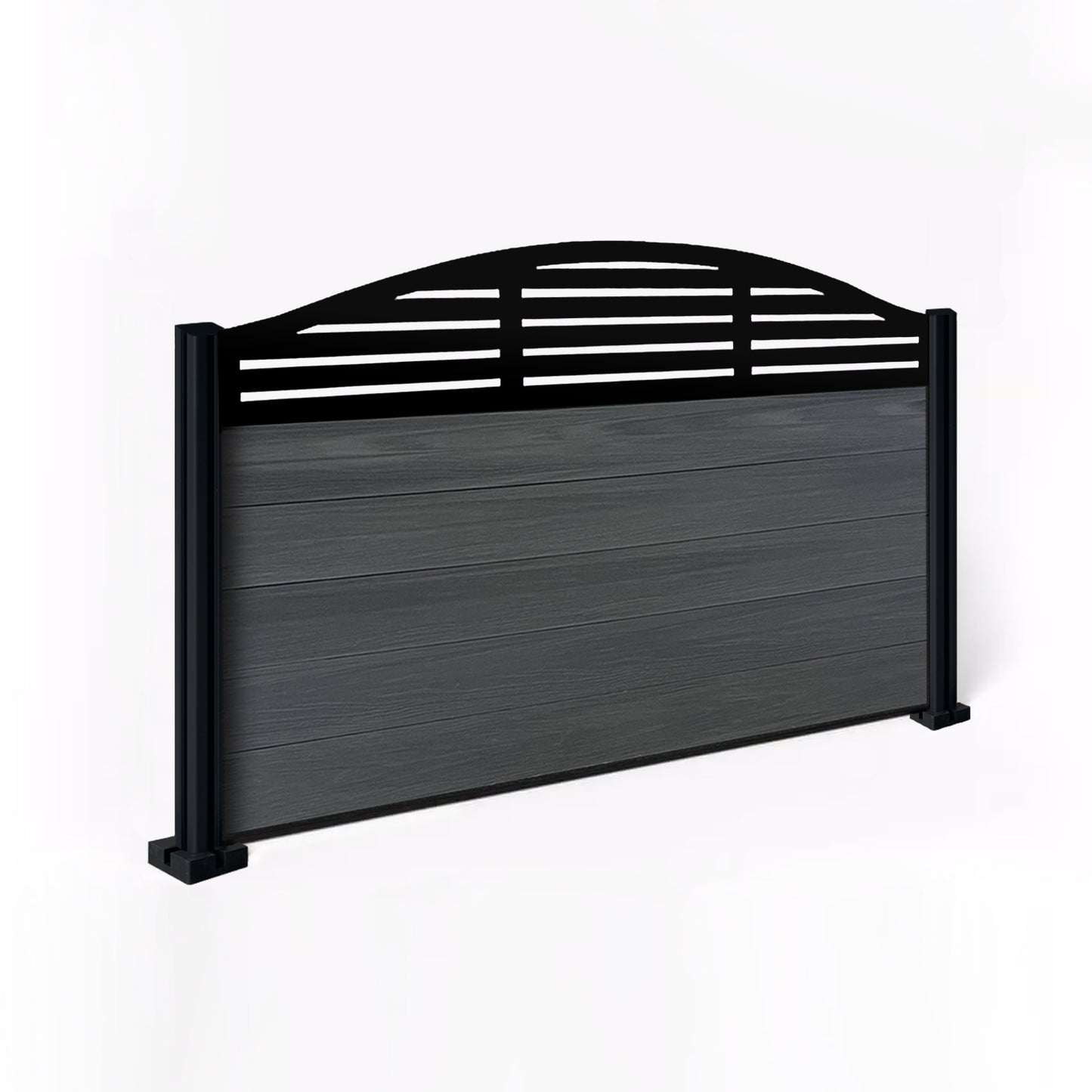 Composite Fence Kit - with Curved Slat Trellis