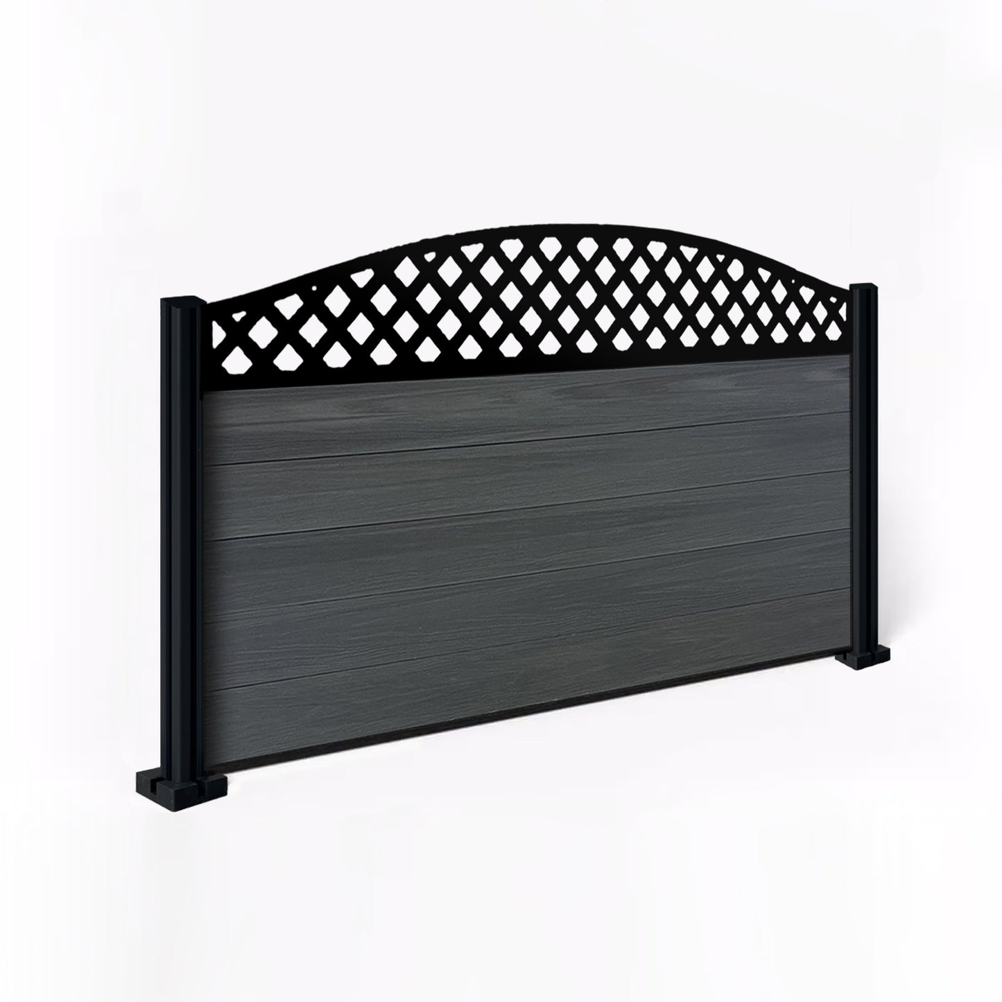 Composite Fence Kit - with Curved Wave Trellis