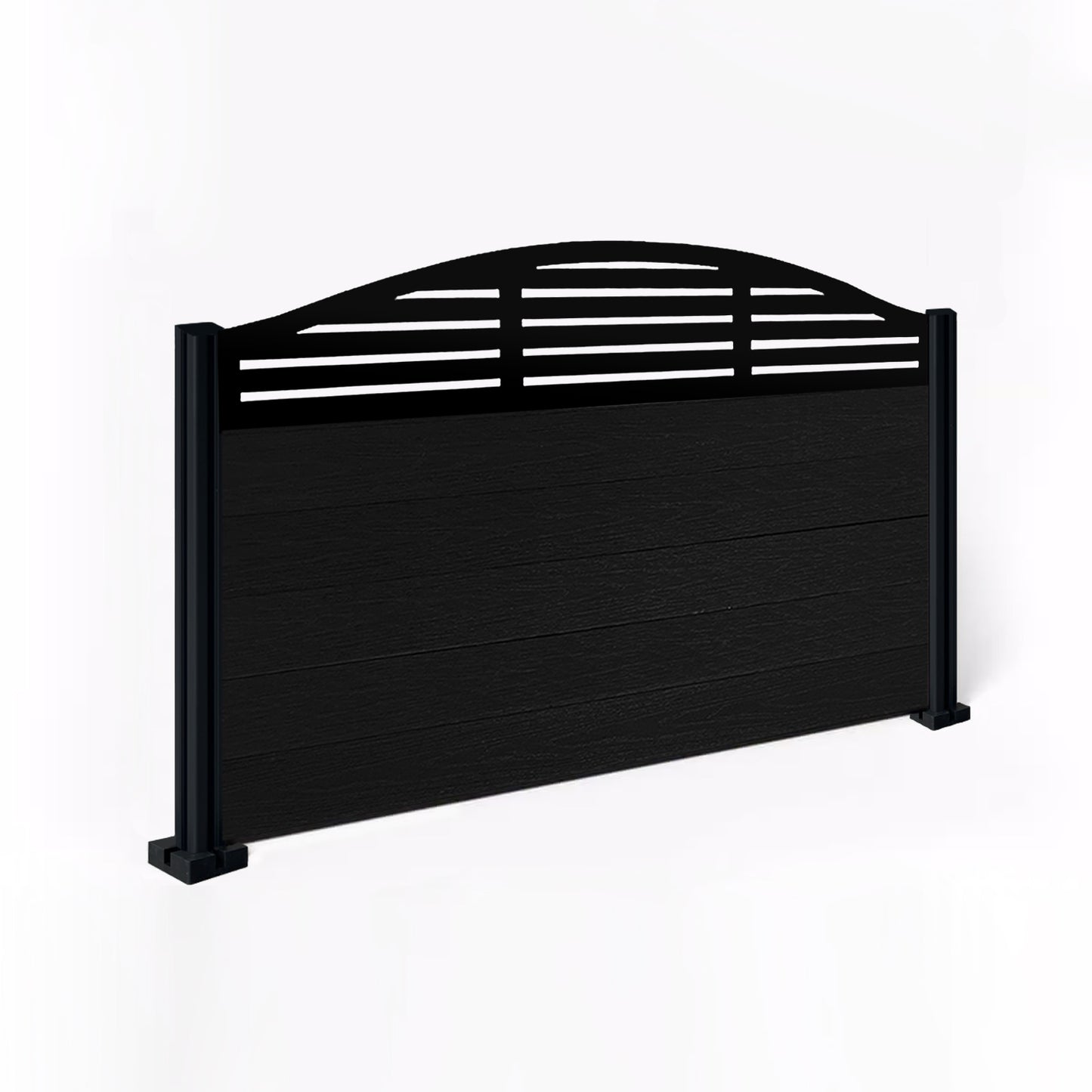 Composite Fence Kit - with Curved Slat Trellis