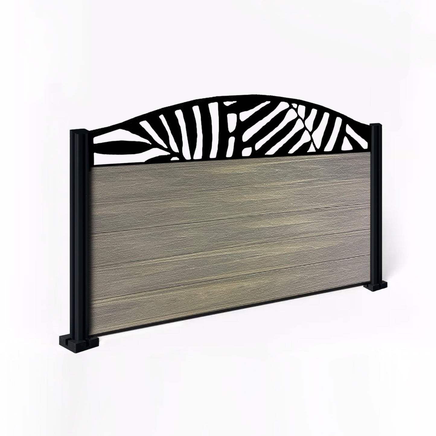 Composite Fence Kit - with Curved Leafy Trellis