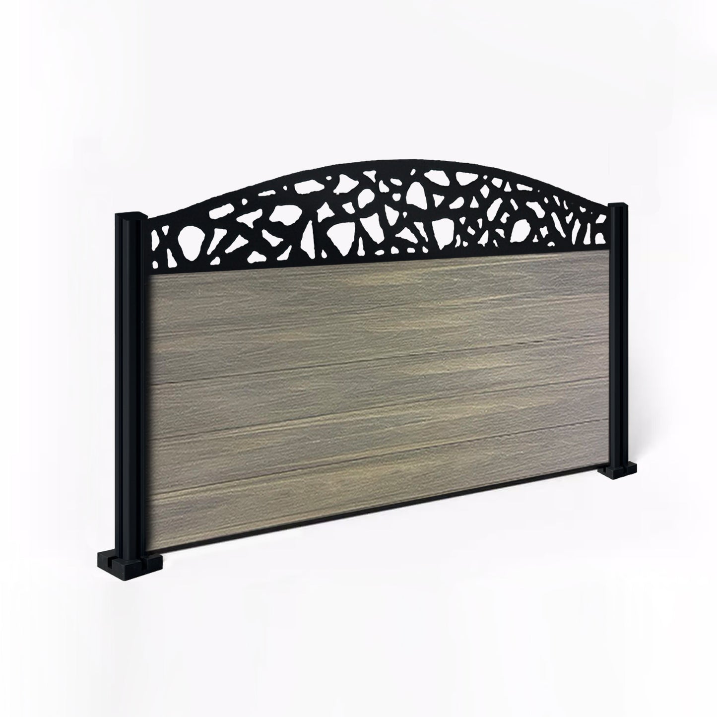 Composite Fence Kit - with Curved Pebble Trellis