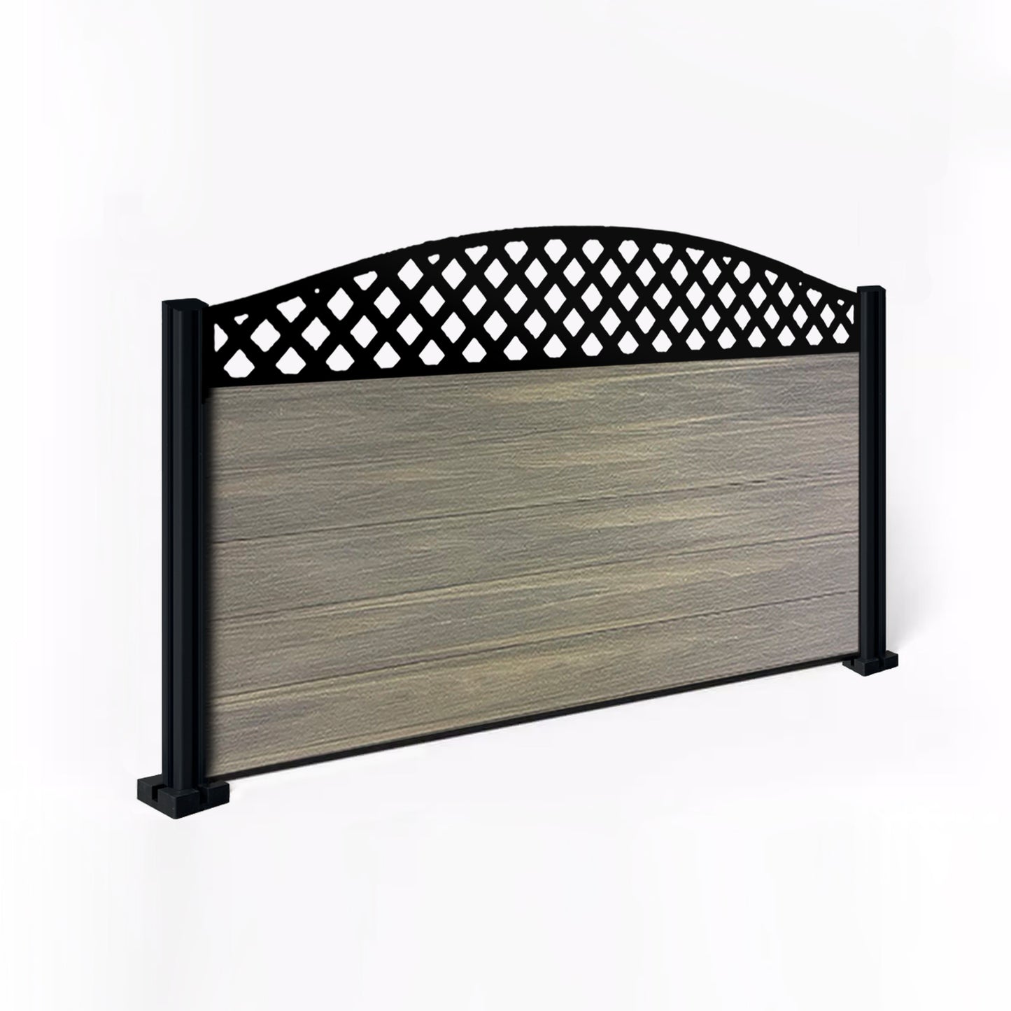 Composite Fence Kit - with Curved Wave Trellis