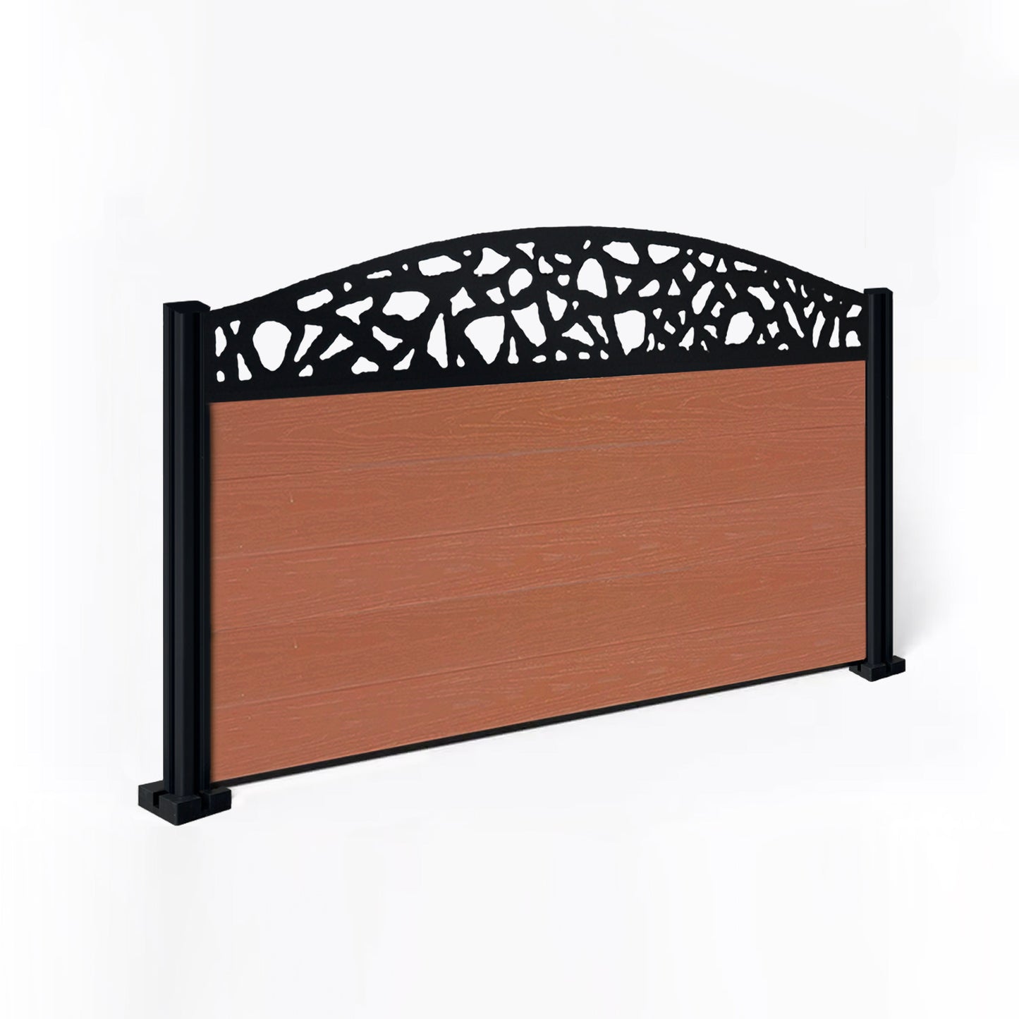 Composite Fence Kit - with Curved Pebble Trellis