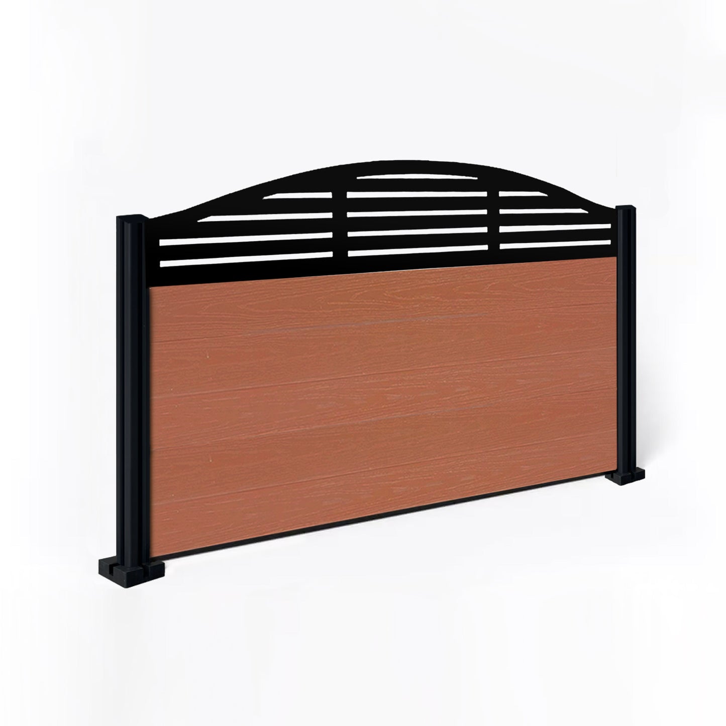 Composite Fence Kit - with Curved Slat Trellis