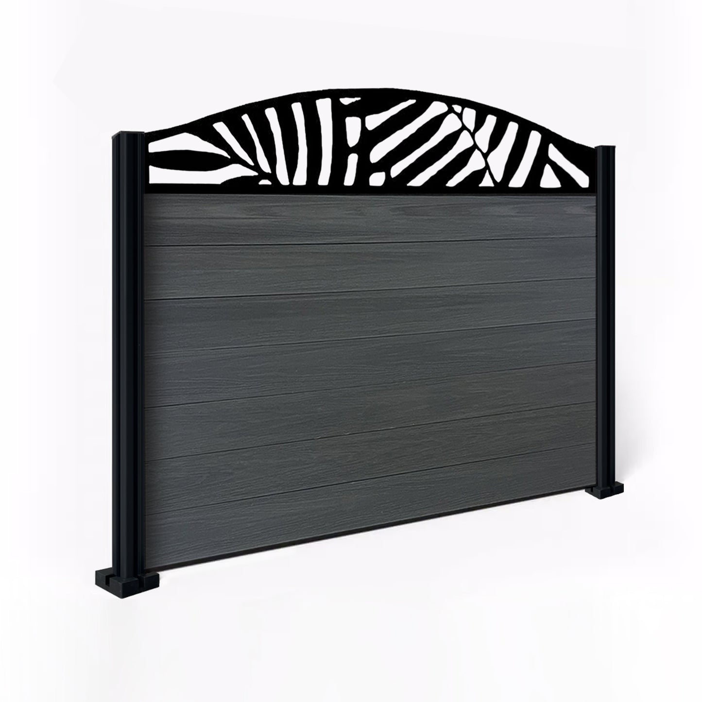 Composite Fence Kit - with Curved Leafy Trellis