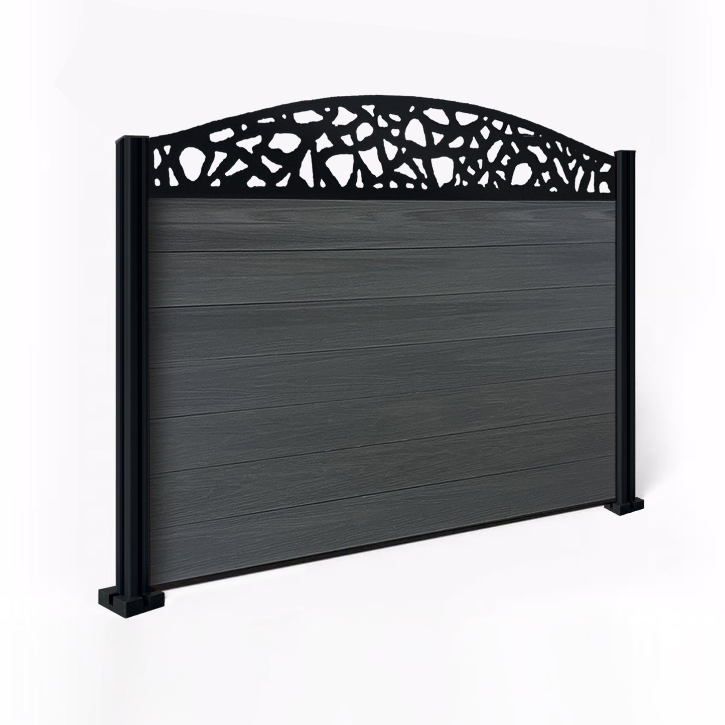 Composite Fence Kit - with Curved Pebble Trellis