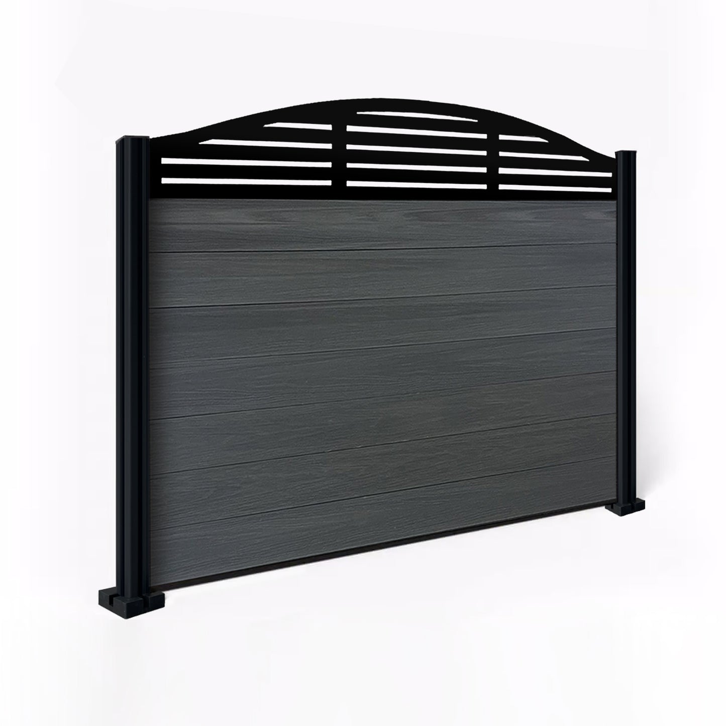 Composite Fence Kit - with Curved Slat Trellis