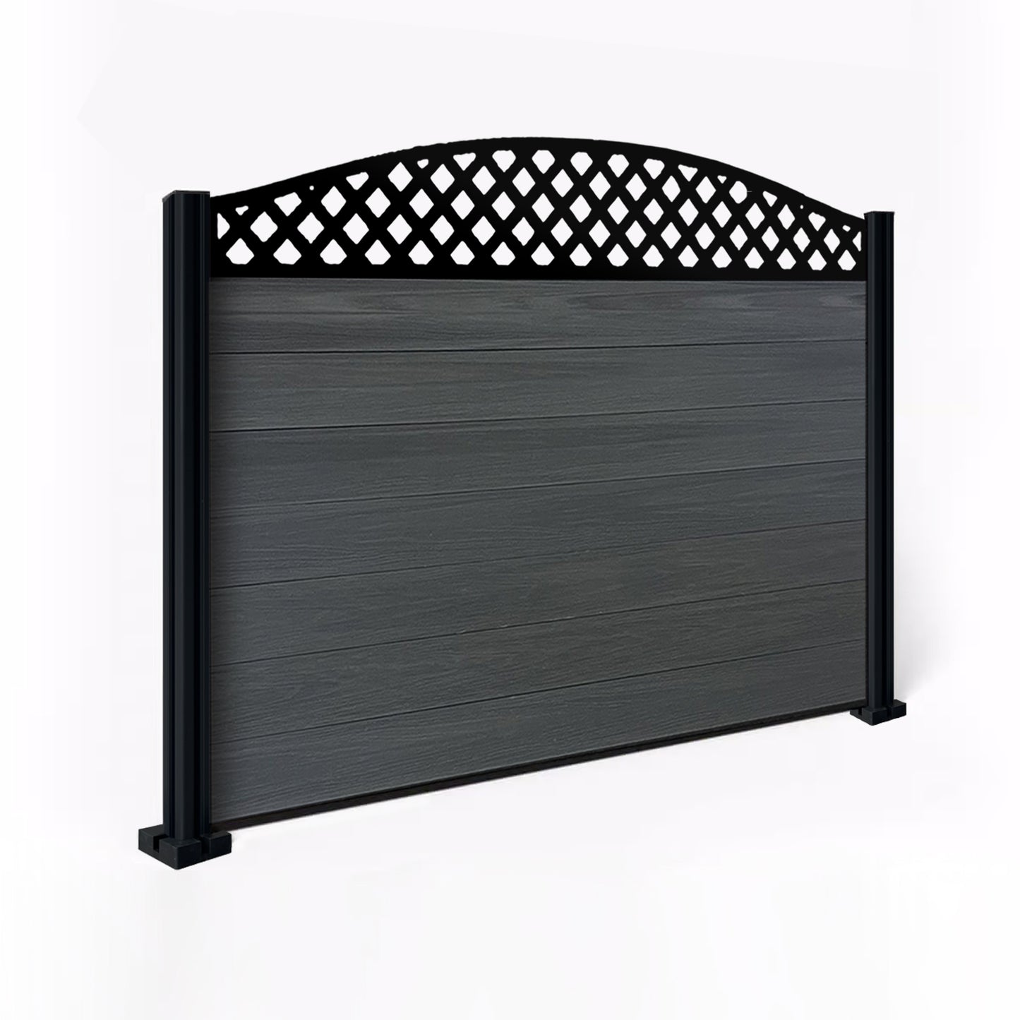 Composite Fence Kit - with Curved Wave Trellis