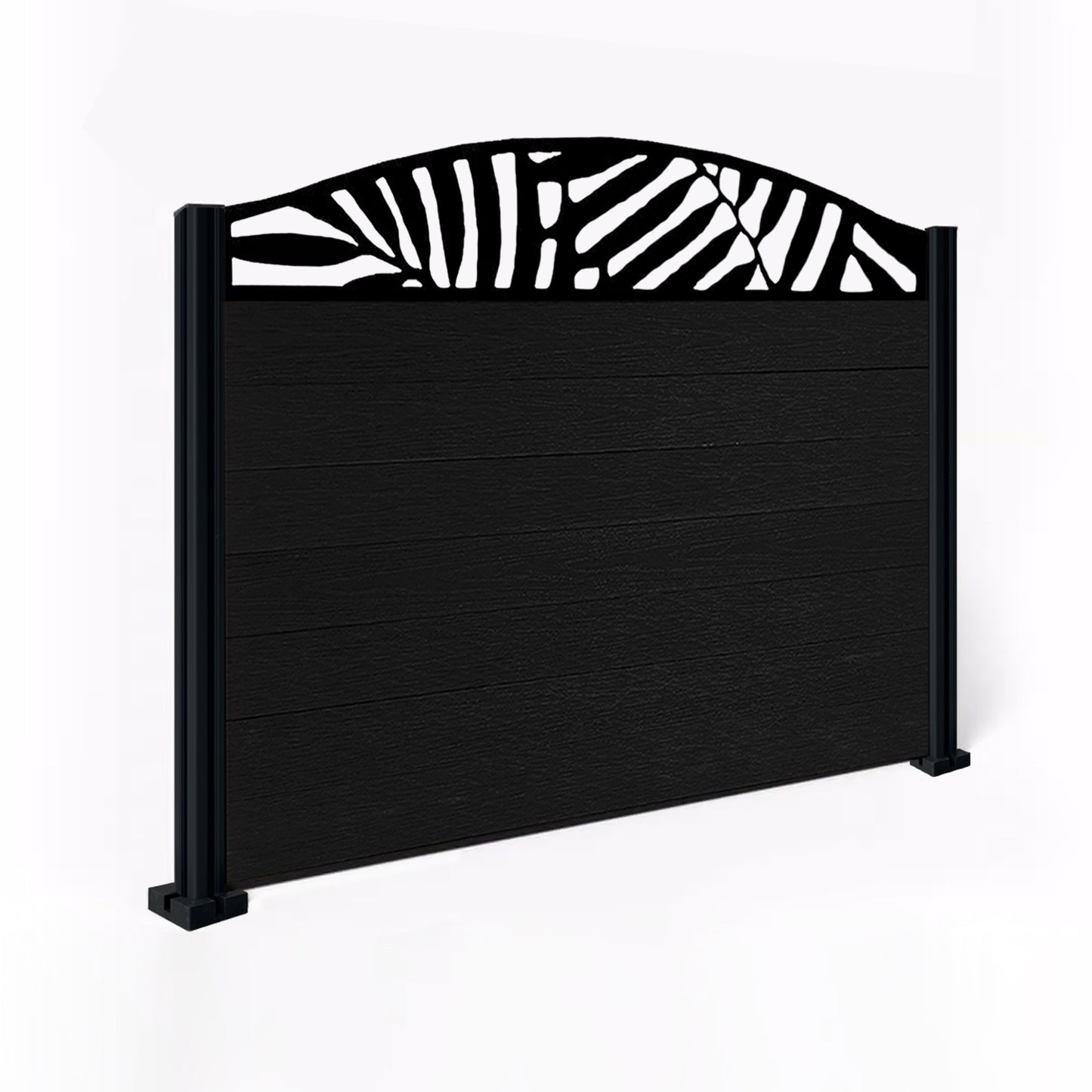 Composite Fence Kit - with Curved Leafy Trellis