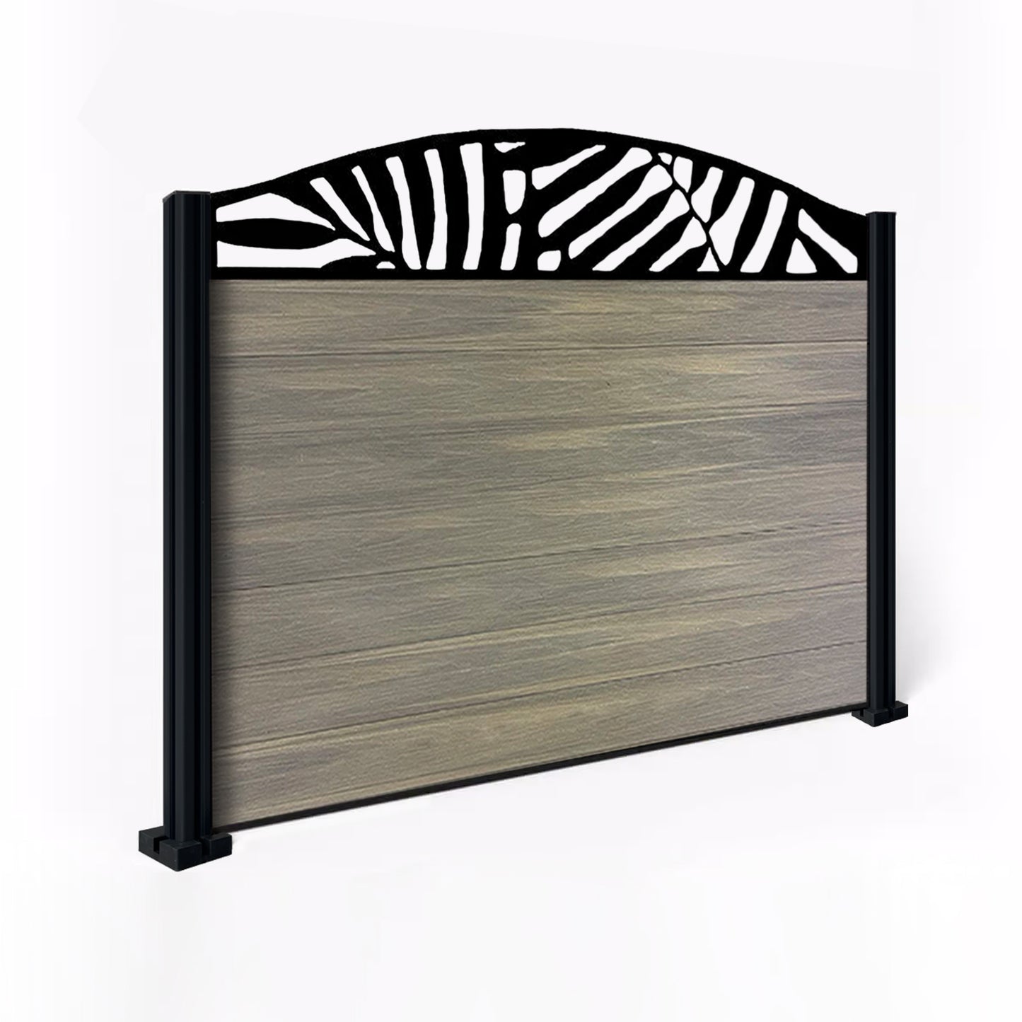 Composite Fence Kit - with Curved Leafy Trellis