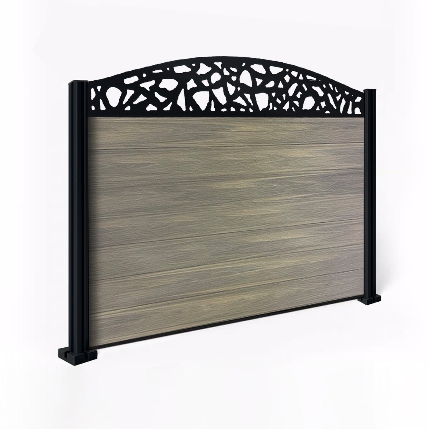 Composite Fence Kit - with Curved Pebble Trellis