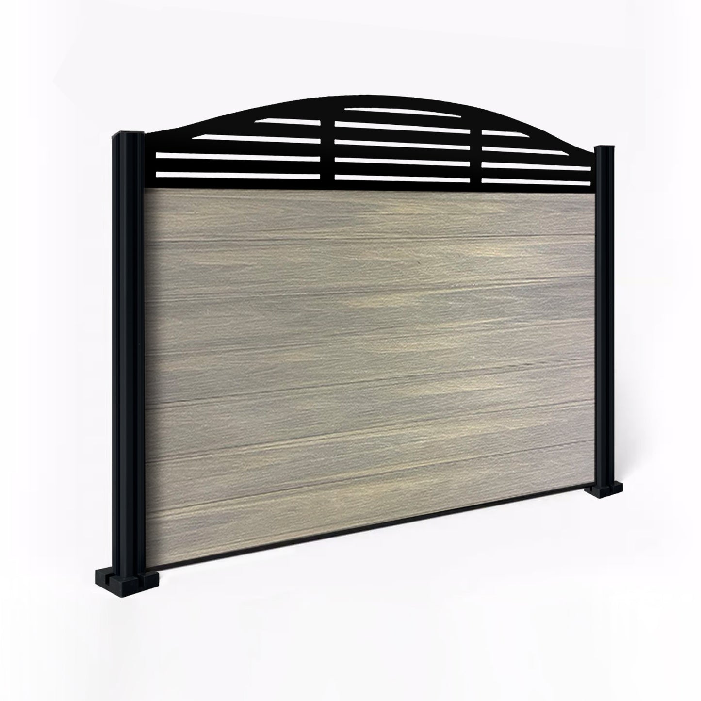 Composite Fence Kit - with Curved Slat Trellis