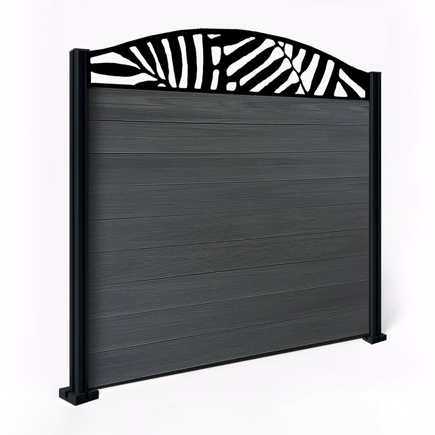 Composite Fence Kit - with Curved Leafy Trellis