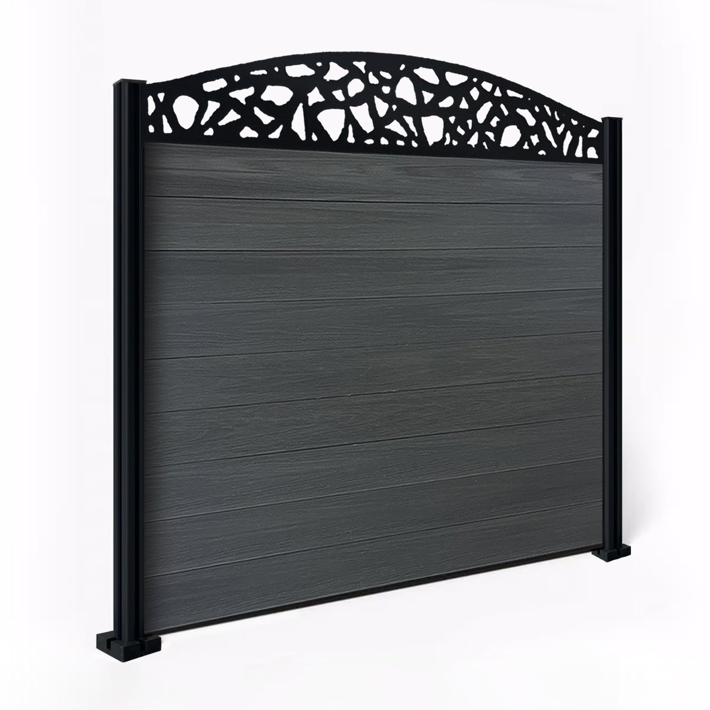 Composite Fence Kit - with Curved Pebble Trellis