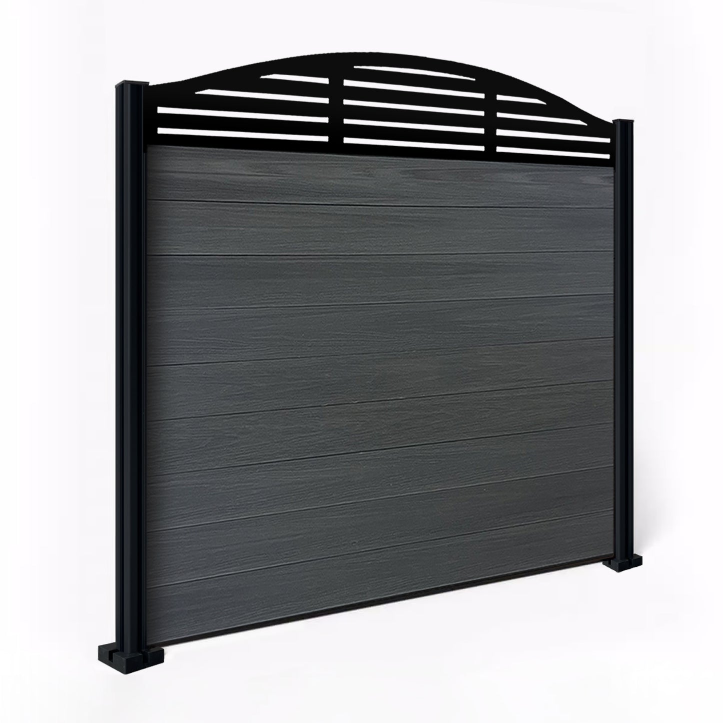 Composite Fence Kit - with Curved Slat Trellis