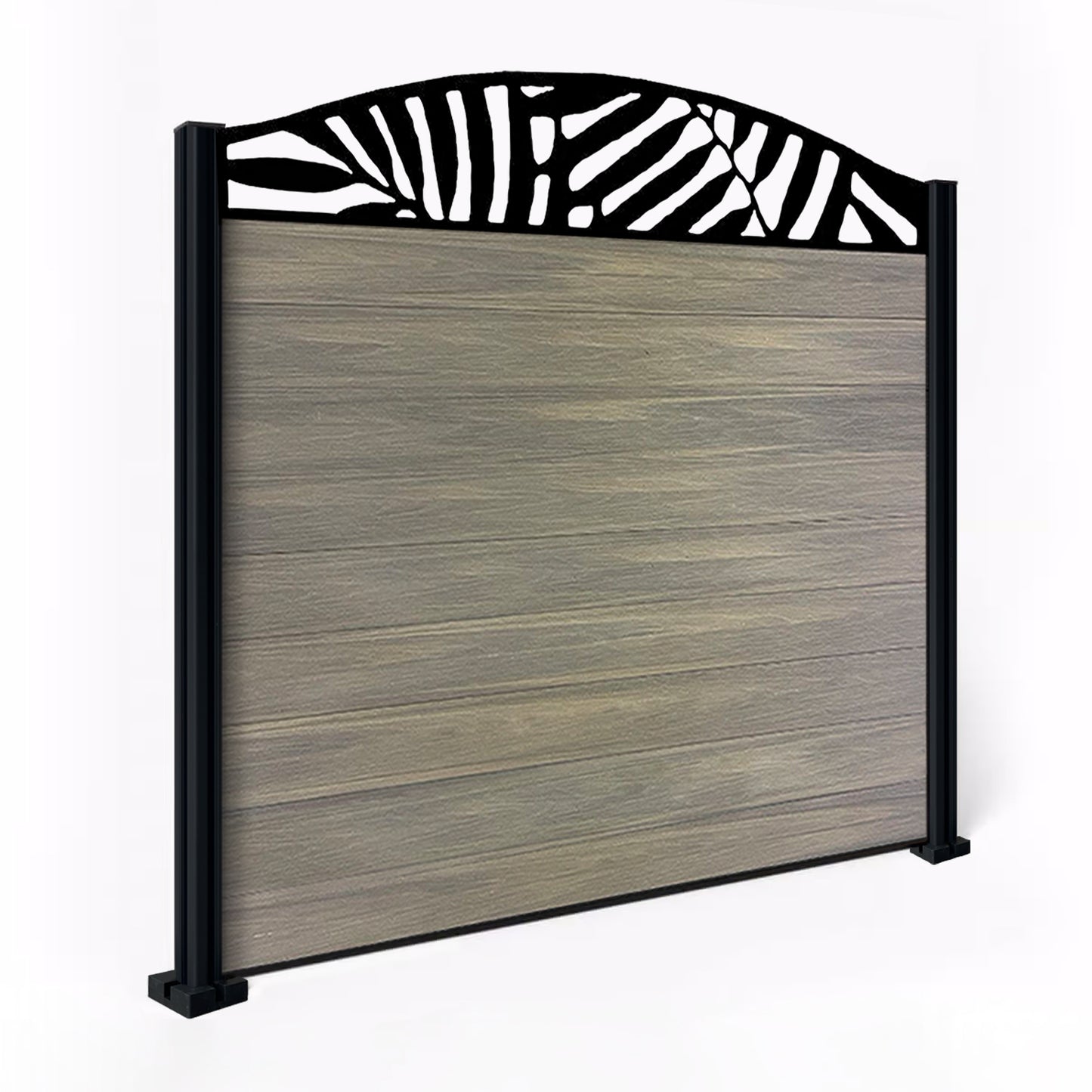 Composite Fence Kit - with Curved Leafy Trellis