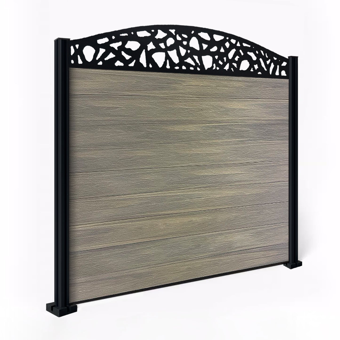 Composite Fence Kit - with Curved Pebble Trellis