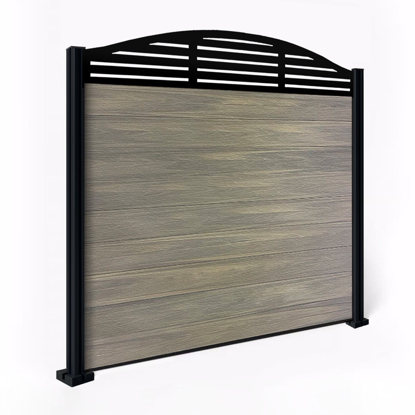 Composite Fence Kit - with Curved Slat Trellis