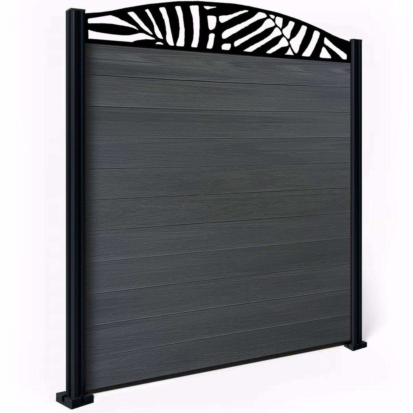 Composite Fence Kit - with Curved Leafy Trellis