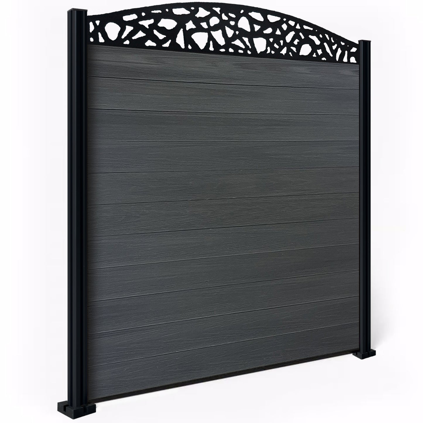 Composite Fence Kit - with Curved Pebble Trellis