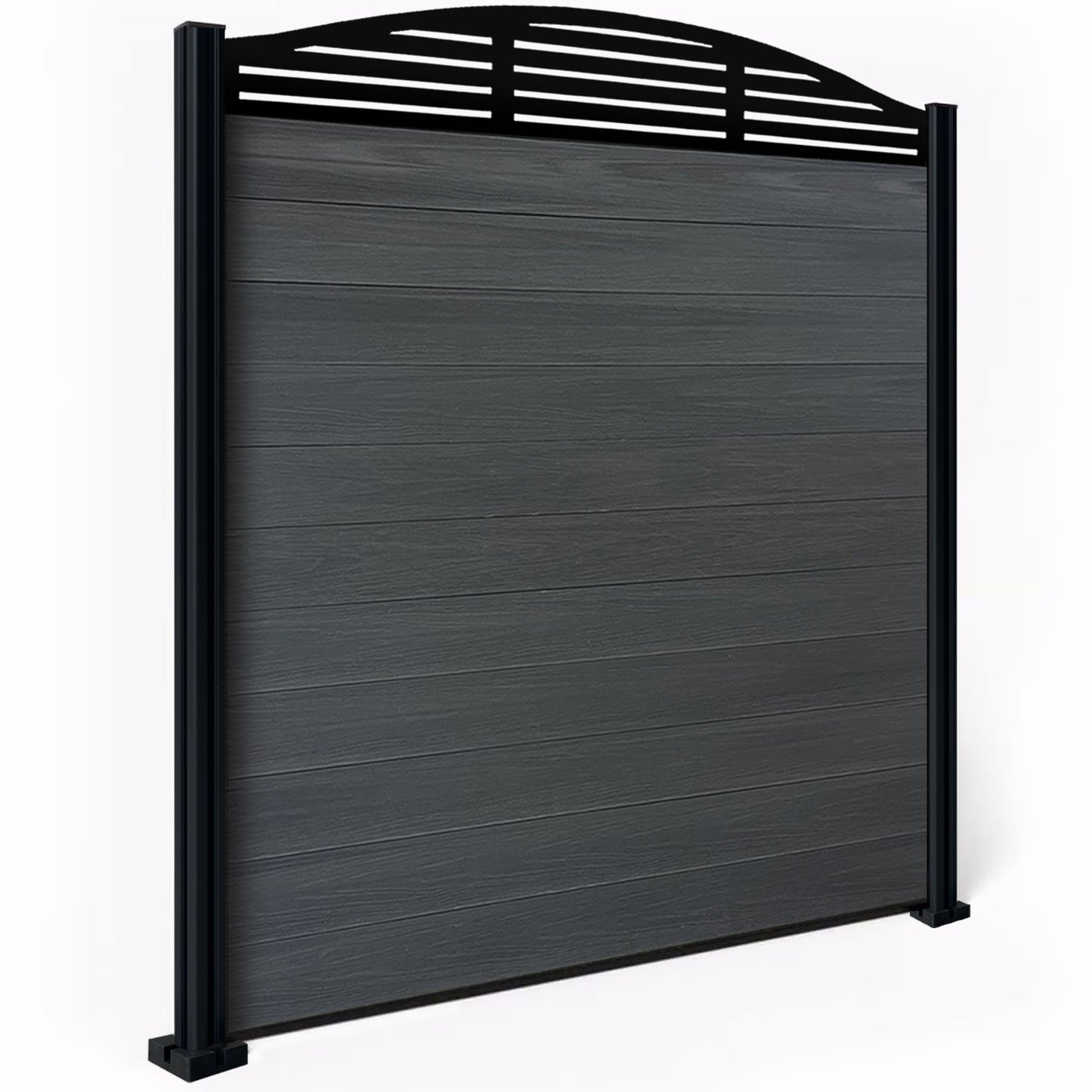 Composite Fence Kit - with Curved Slat Trellis