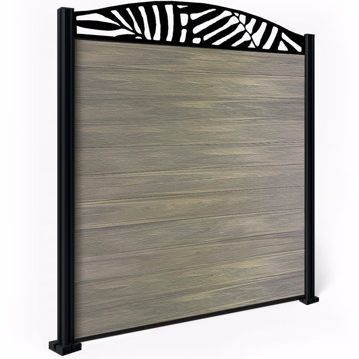 Composite Fence Kit - with Curved Leafy Trellis