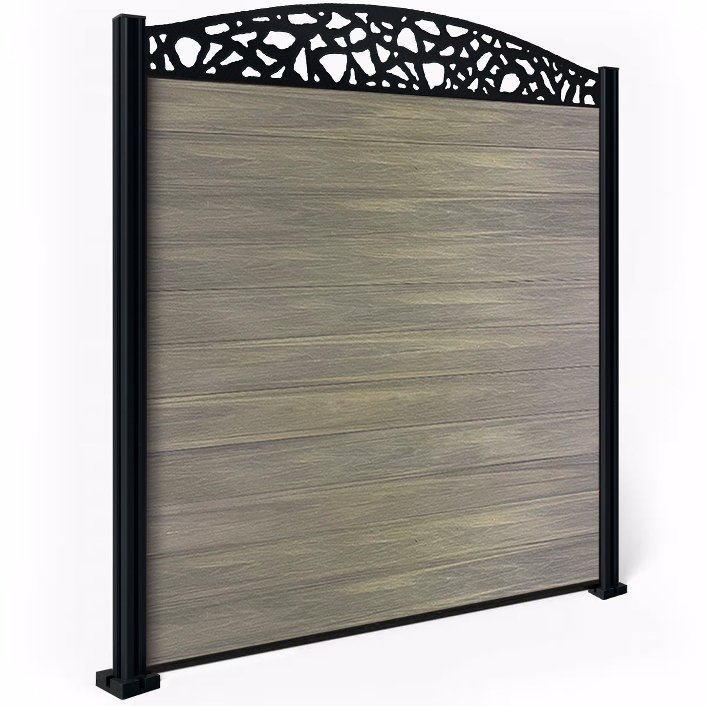 Composite Fence Kit - with Curved Pebble Trellis