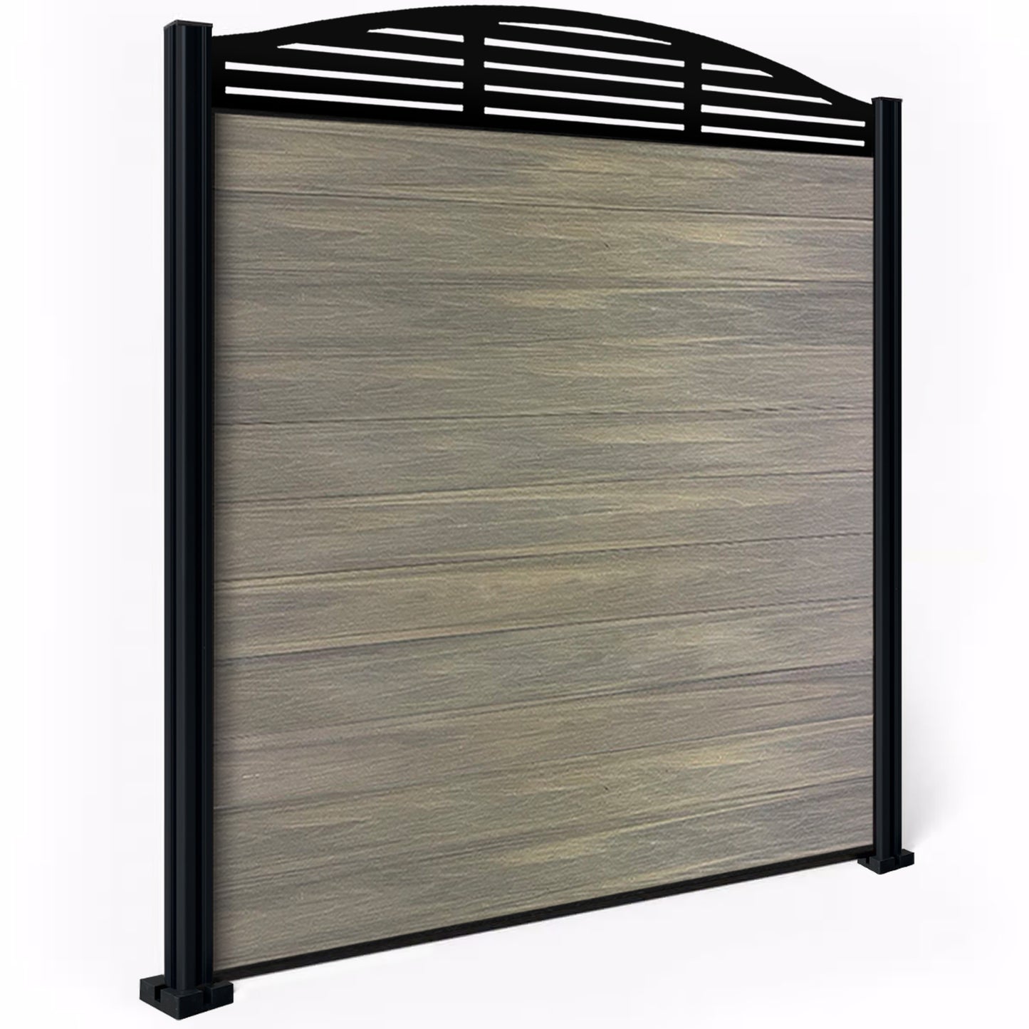 Composite Fence Kit - with Curved Slat Trellis