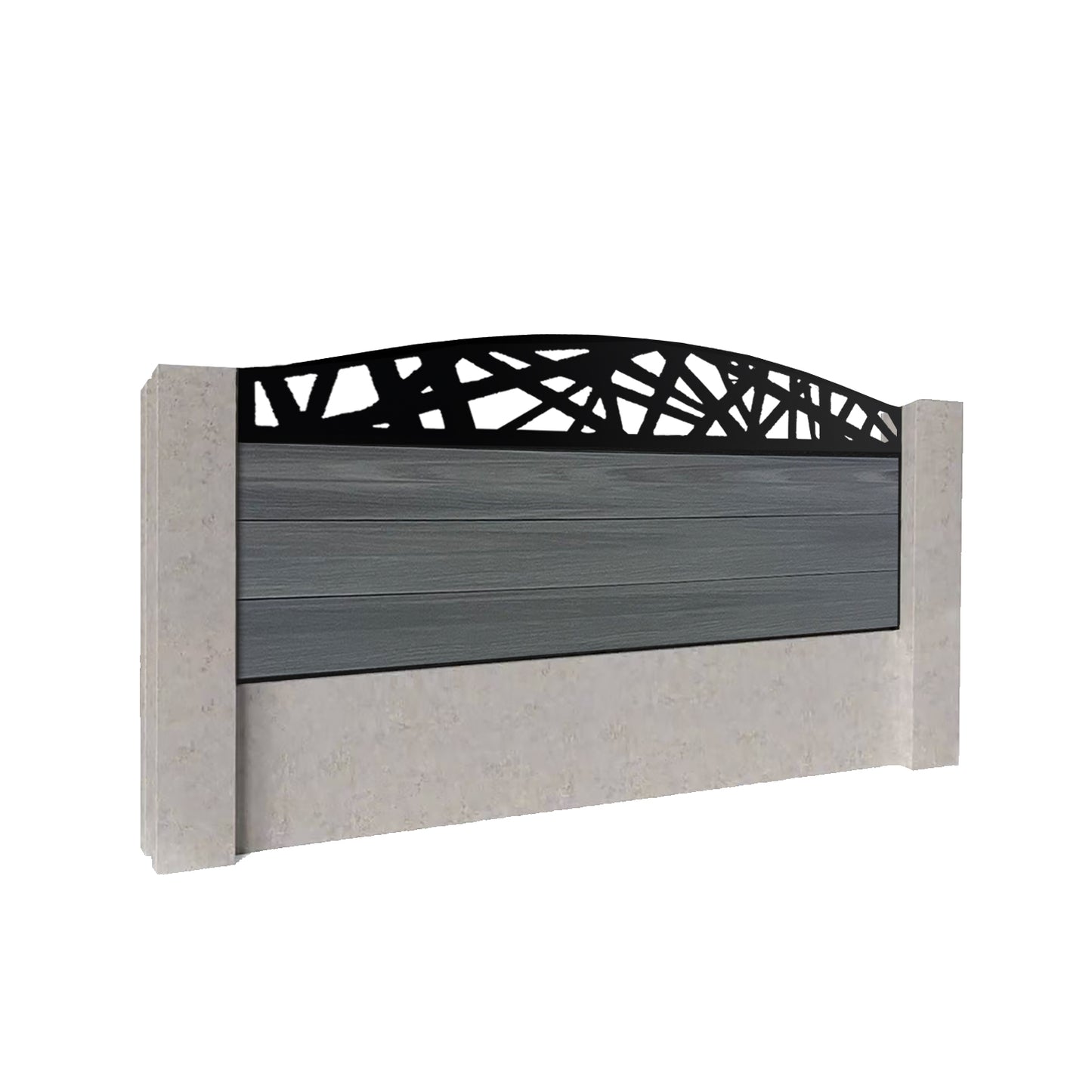 Composite Fence Kit - with Curved Laser Trellis