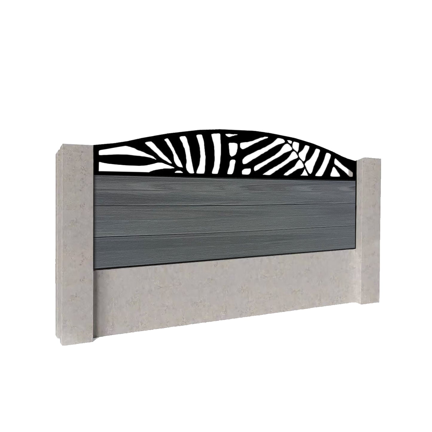 Composite Fence Kit - with Curved Leafy Trellis