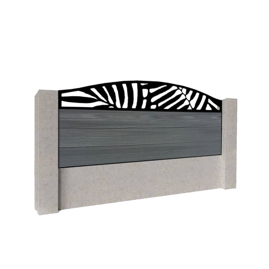 Composite Fence Kit - with Curved Leafy Trellis