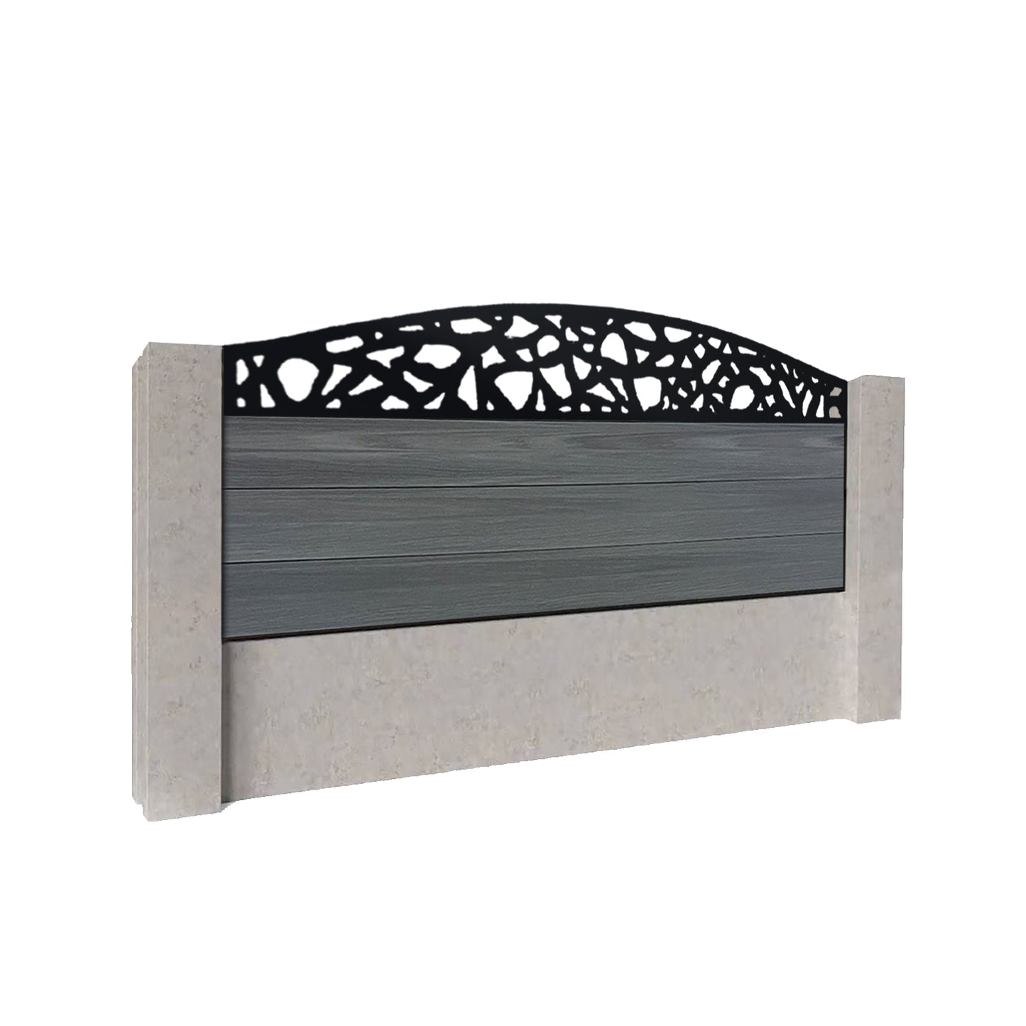 Composite Fence Kit - with Curved Pebble Trellis