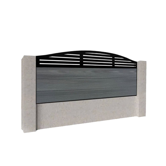 Composite Fence Kit - with Curved Slat Trellis