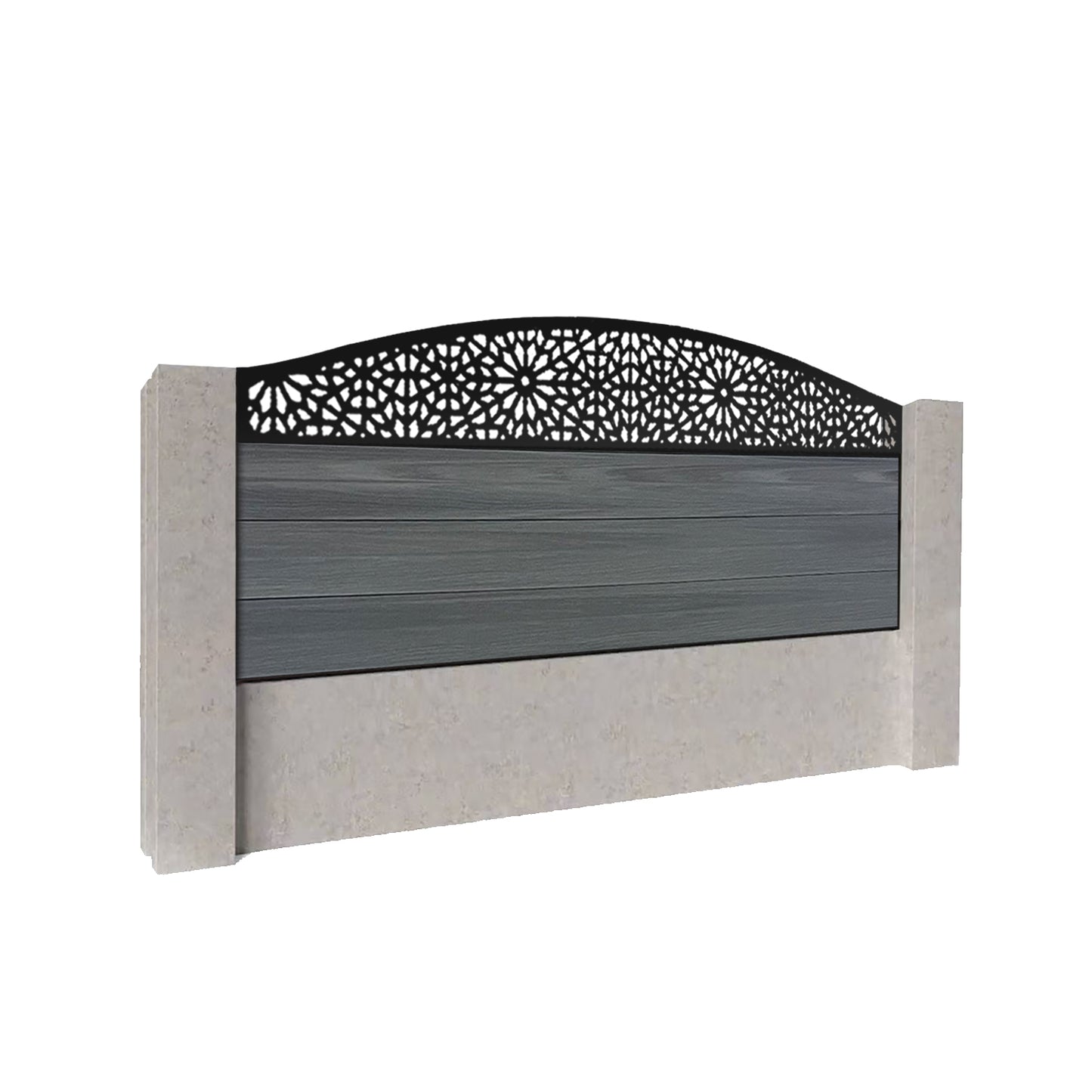 Composite Fence Kit - with Curved Morocco Trellis