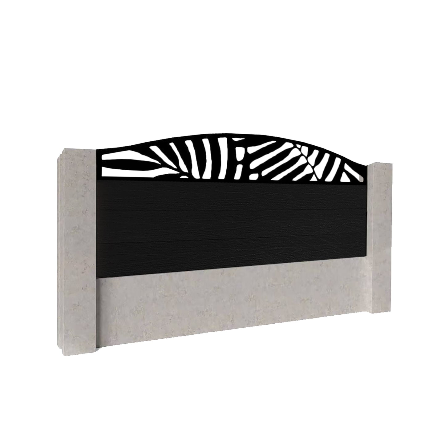 Composite Fence Kit - with Curved Leafy Trellis